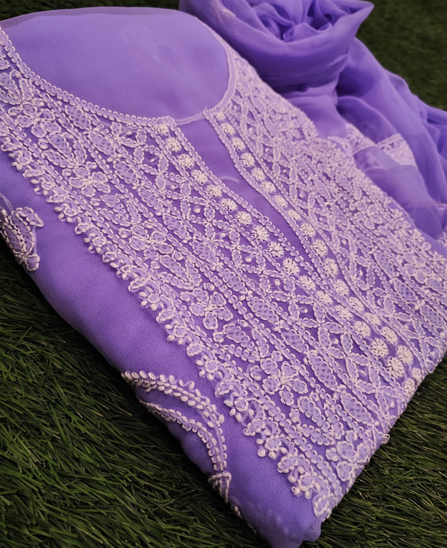 Georgette Unstitched Suit Length - Purple