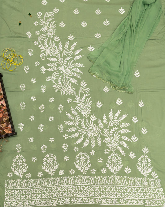 Modal Unstitched Suit Length - Green