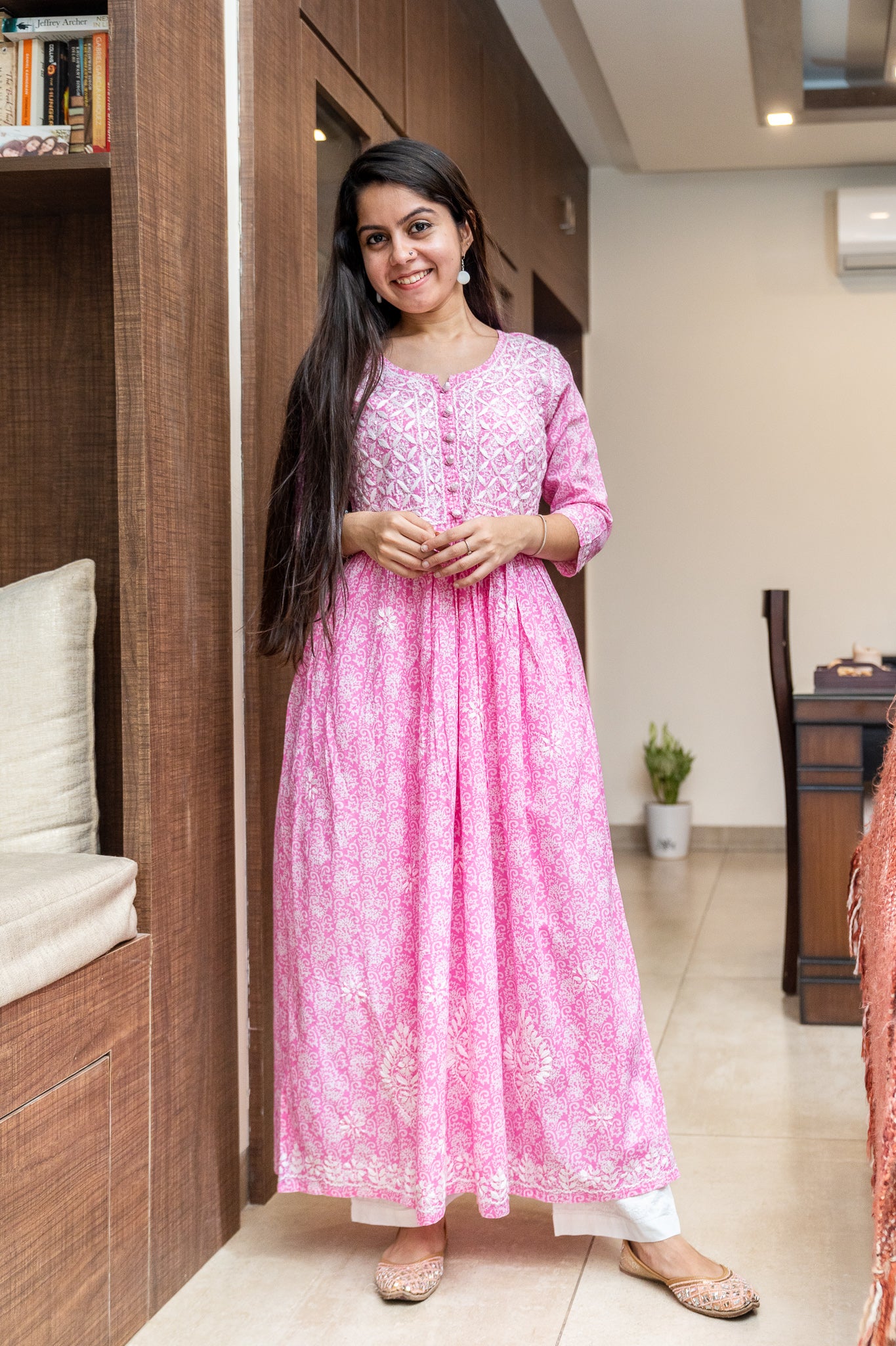Mulmul A-Line Gown - Pink